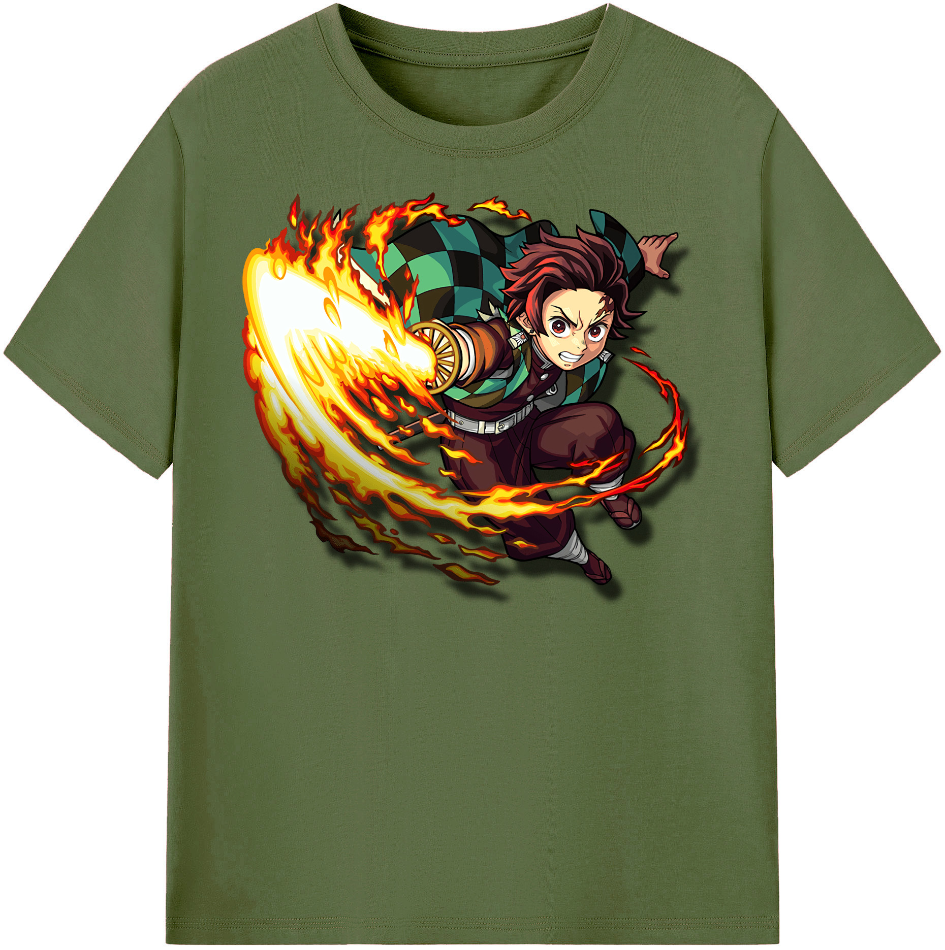 （画像用） 鬼滅の刃 竈門 炭治郎／かまど たんじろう Kamado Tanjirou 綿100％半袖Tシャツ（フロントプリント）